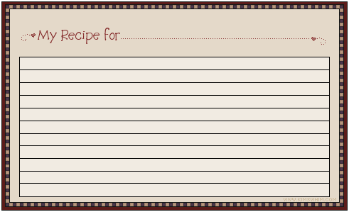 blank recipe card
